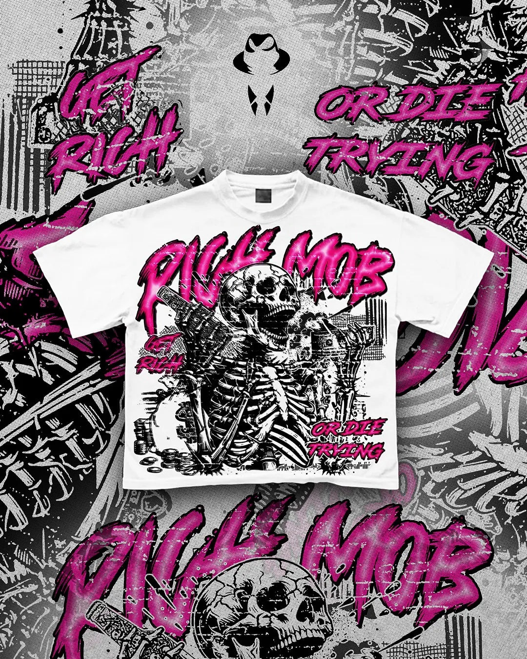 Skull oversize graphic tee